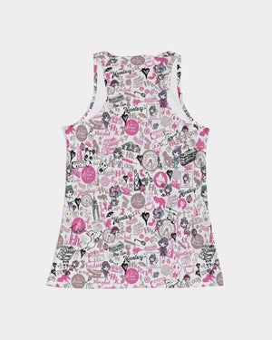 Hong Kong Pattern Women's Tank(Pink and White)