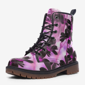 Floral Dreams Combat Boots（Purple Floral ｜For Women｜Men)