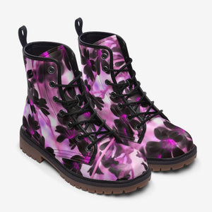 Floral Dreams Combat Boots（Purple Floral ｜For Women｜Men)