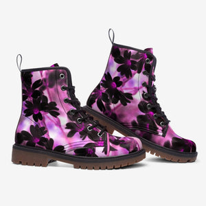 Floral Dreams Combat Boots（Purple Floral ｜For Women｜Men)