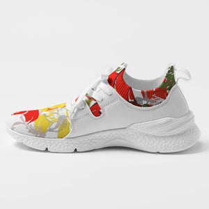 Heroflower Women's Two-Tone Sneaker (Red and White)