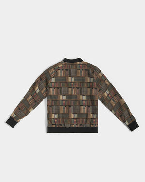 Library Book Lover Women's Bomber Jacket (Brwon)