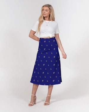 Rabbit Lantern Women's A-Line Midi Skirt