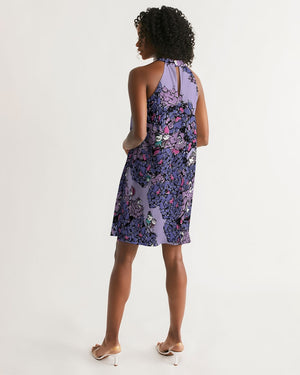 Owls Floral Women's Halter Dress