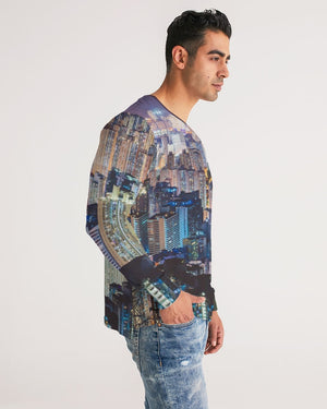 Hong Kong Night View Men's Long Sleeve Tee