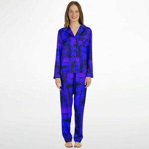 Artistic Luxury Satin Pajamas (Violet Blue)