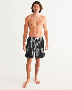 New York Building Men's Swim Trunk ( Black)