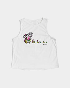 Rabbit Lantern Women's Cropped Tank (White)