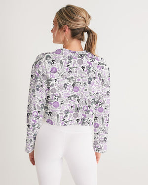 Hong Kong Pattern (Lavender | Purple) Women's Cropped Sweatshirt