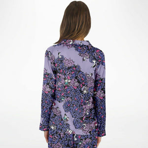 Owls Floral Luxury Satin Pajamas