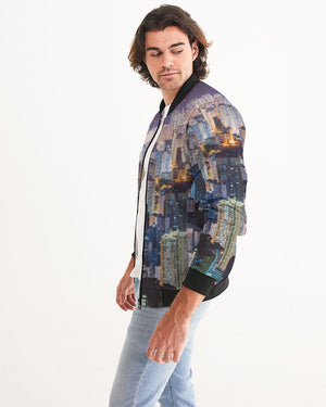 Hong Kong Night View Men's Bomber Jacket