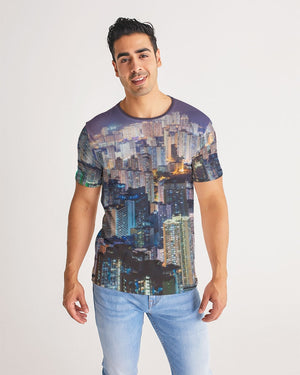 Hong Kong Night View Men's Tee (Black and Grey)