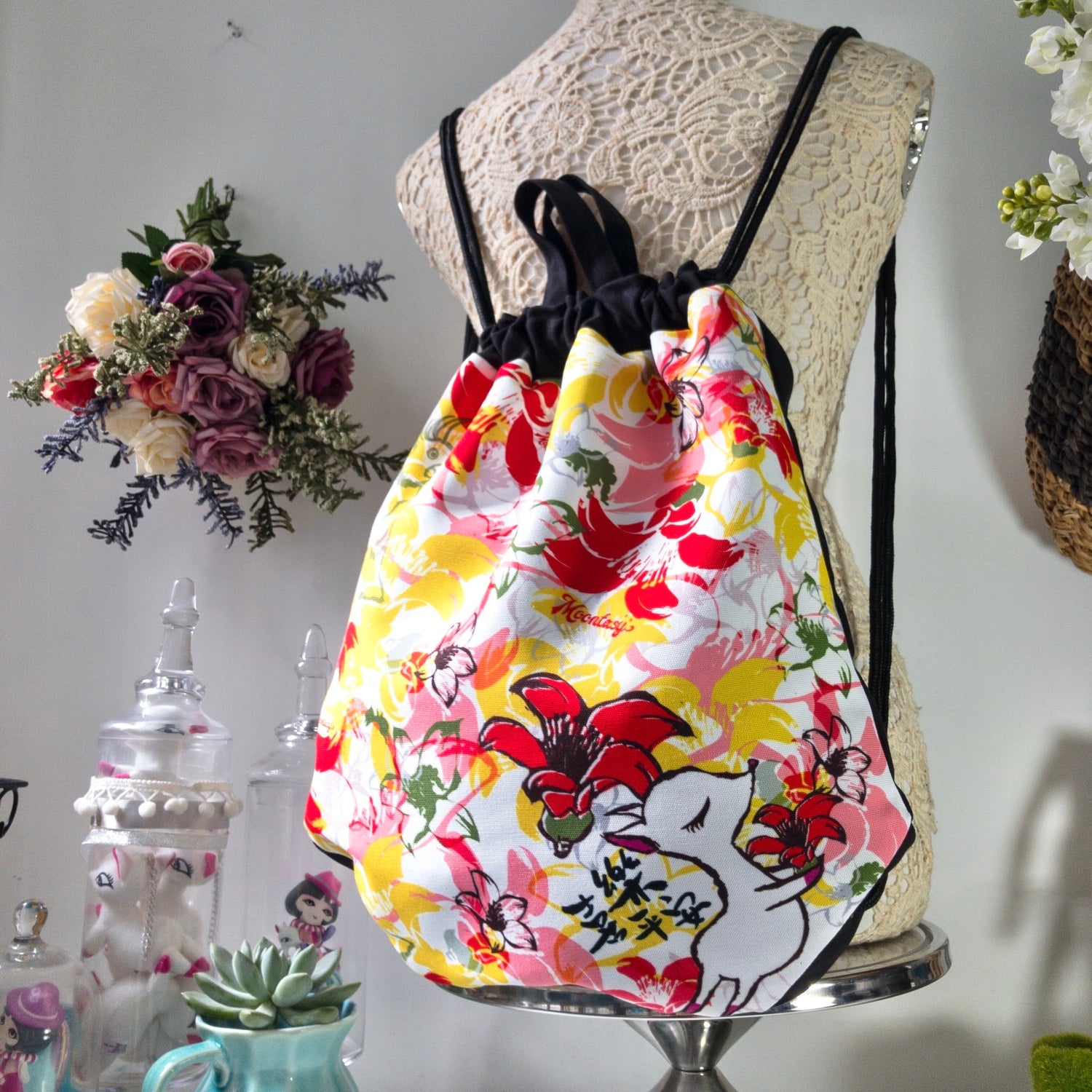 Moonkii's Heroflower Canvas Drawstring Bag