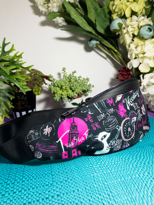 Hong Kong Pattern Crossbody Sling Bag (Black)