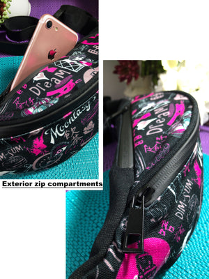 Hong Kong Pattern Crossbody Sling Bag (Black)