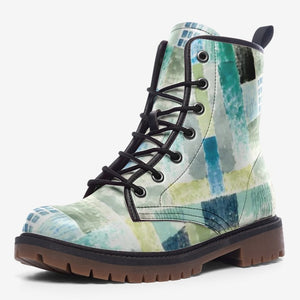 Colorful Blue Vegan Leather Boots