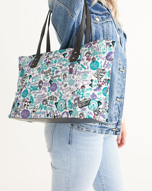 Hong Kong Pattern Stylish Tote (Blue)