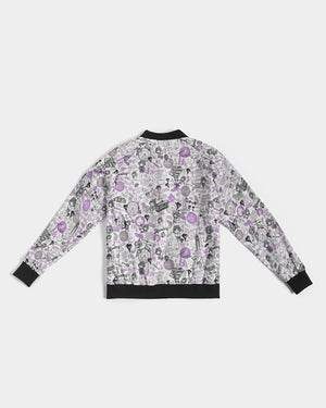 Hong Kong Pattern Women's Bomber Jacket (Lavender | Purple)