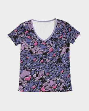 Purple Rose Women's V-Neck Tee