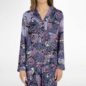 Owls Floral Luxury Satin Pajamas