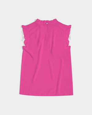 Barbie pink Women's Ruffle Sleeve Top