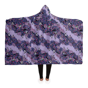 Owls Floral Hooded Blanket (Purple)