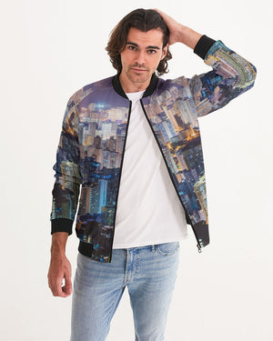 Hong Kong Night View Men's Bomber Jacket