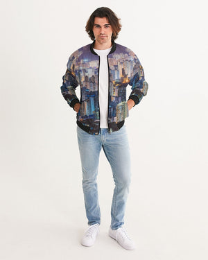 Hong Kong Night View Men's Bomber Jacket