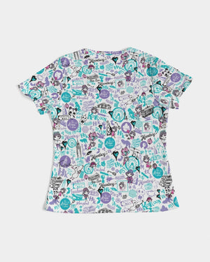 Hong Kong Pattern Women's Tee (Blue and White)