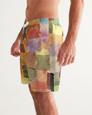 Paul Klee Brown And Orange Men's Swim Trunk