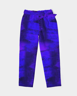 Artistic Belted Tapered Pants for women (Violet Blue)