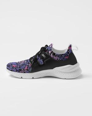 Owls Floral Women's Two-Tone Sneaker （Purple)