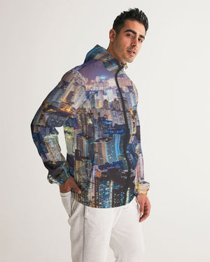 Hong Kong Night View Men's Windbreaker