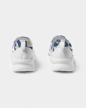 Pigeons Pattern Men's Two-Tone Sneaker (Blue and Beige)