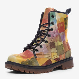 Earthy Mosaic Combat Boots|Golden shoe For Men anw Women