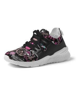 Hong Kong Pattern Women's Two-Tone Sneaker (Black)