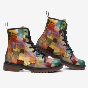 Earthy Mosaic Combat Boots|Golden shoe For Men anw Women