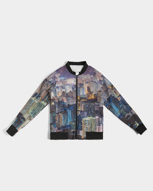 Hong Kong Night View Women's Bomber Jacket