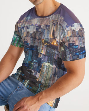 Hong Kong Night View Men's Tee (Black and Grey)