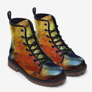 Aurora Blaze Vegan Leather Boots| Yellow and Black| for Men and Women