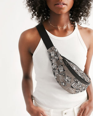 Psychedelic Balloons Crossbody Sling Bag (brown)