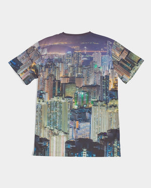 Hong Kong Night View Men's Tee (Black and Grey)