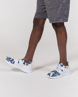 Pigeons Pattern Men's Two-Tone Sneaker (Blue and Beige)