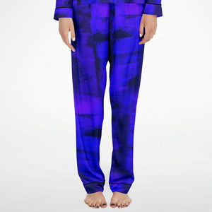 Artistic Luxury Satin Pajamas (Violet Blue)