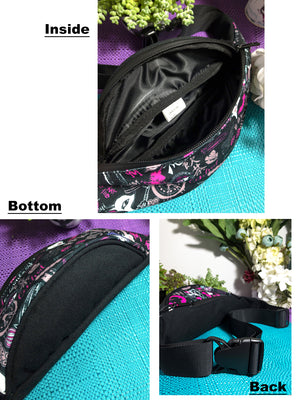 Hong Kong Pattern Crossbody Sling Bag (Black)