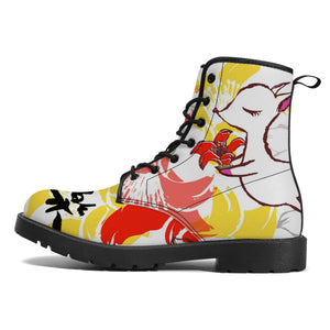 Heroflower Vegan Leather Boots (With Chinese Characters)